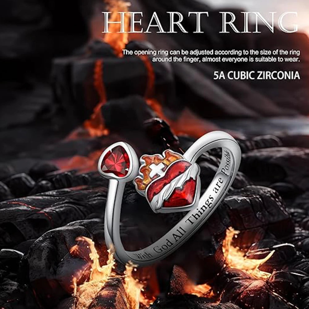 With God All Things Are Possible Heart Ring ❤️
