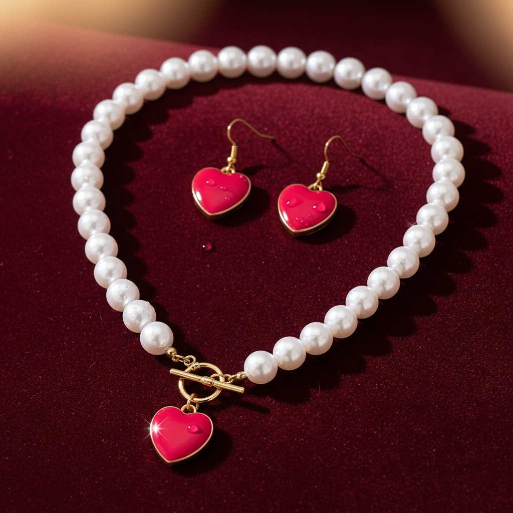 Foto tentadora do conjunto de joias para página de vendas