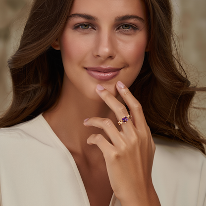 Violet Flower Whisper Ring