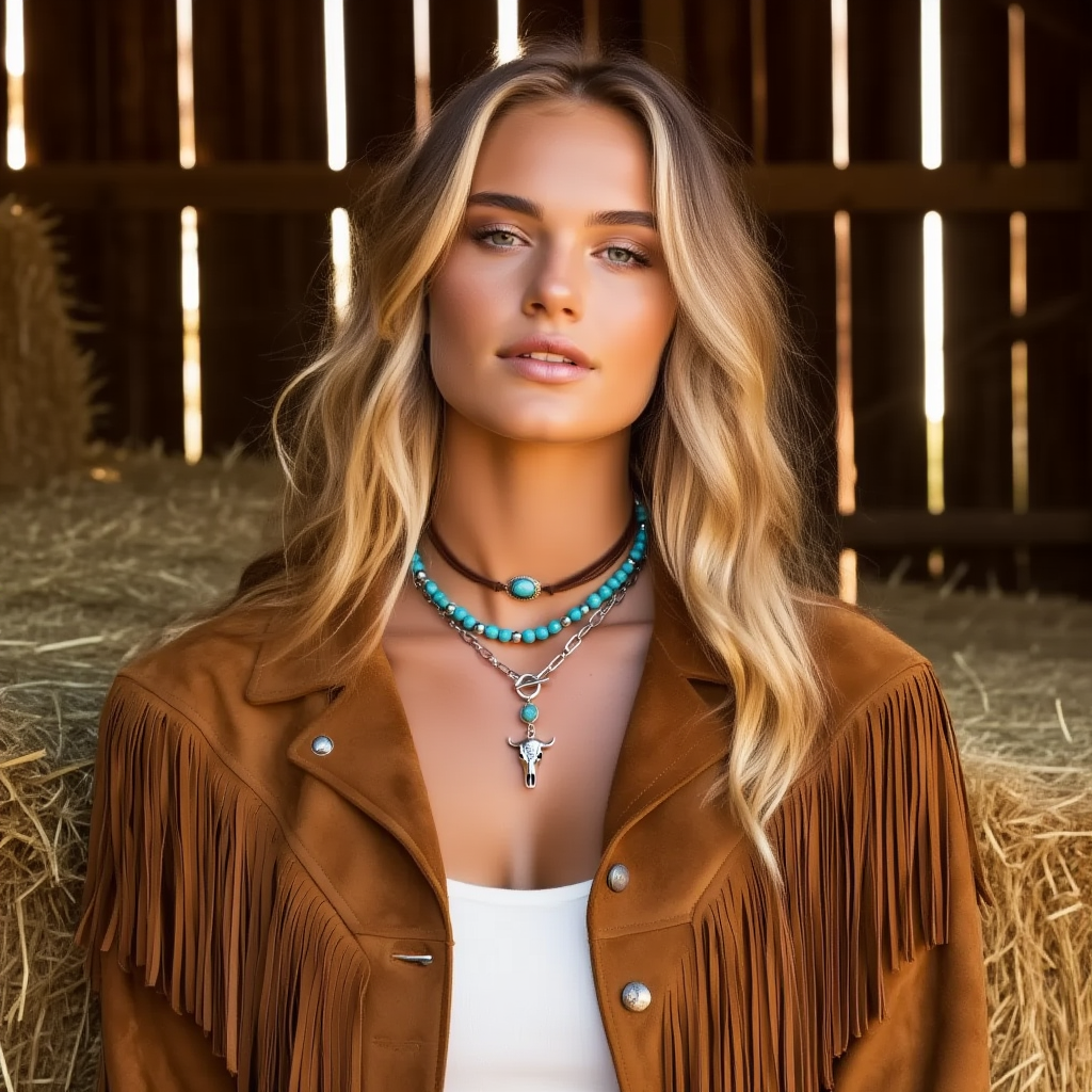 Aurelia 3pcs Boho Turquoise Bull Pendant Necklace Set