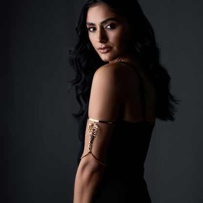 Golden Scorpion Arm Cuff – Queen’s Power Edition - Aurora Lux