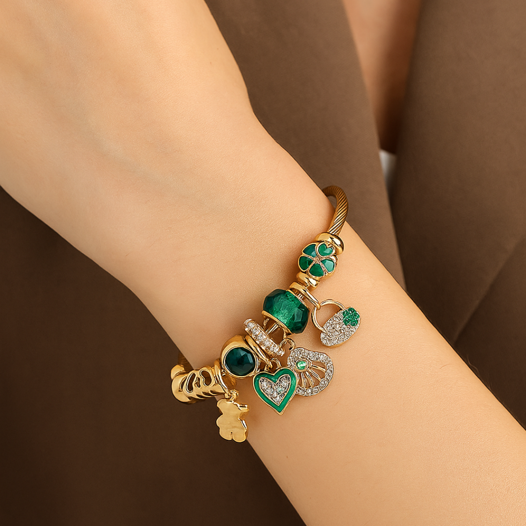 Emerald Charm Luxe Bracelet