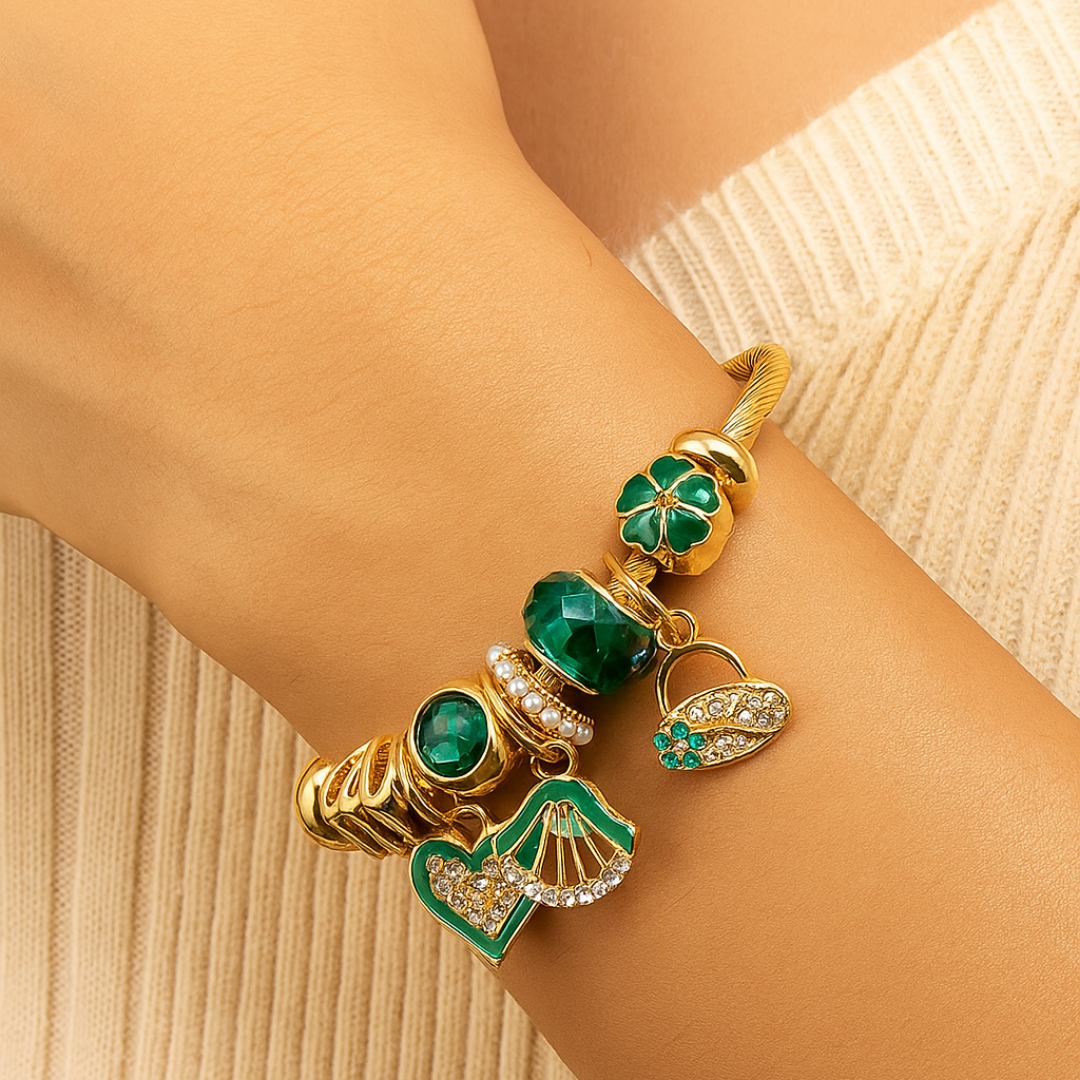Emerald Charm Luxe Bracelet