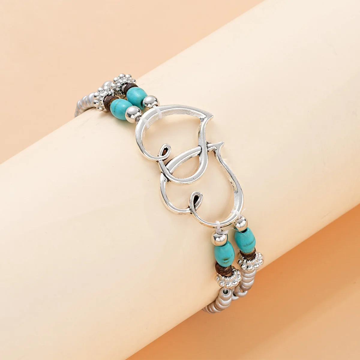Serenity Love 2Pcs Silver & Turquoise Set