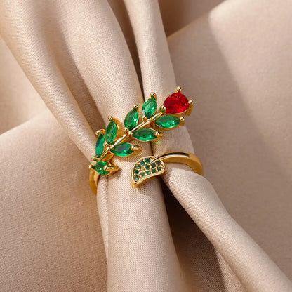Emerald Blossom Ring