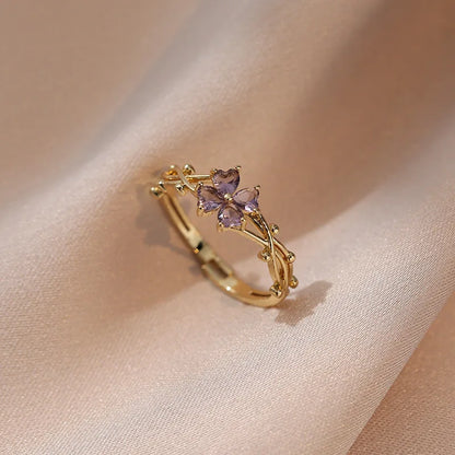 Violet Flower Whisper Ring