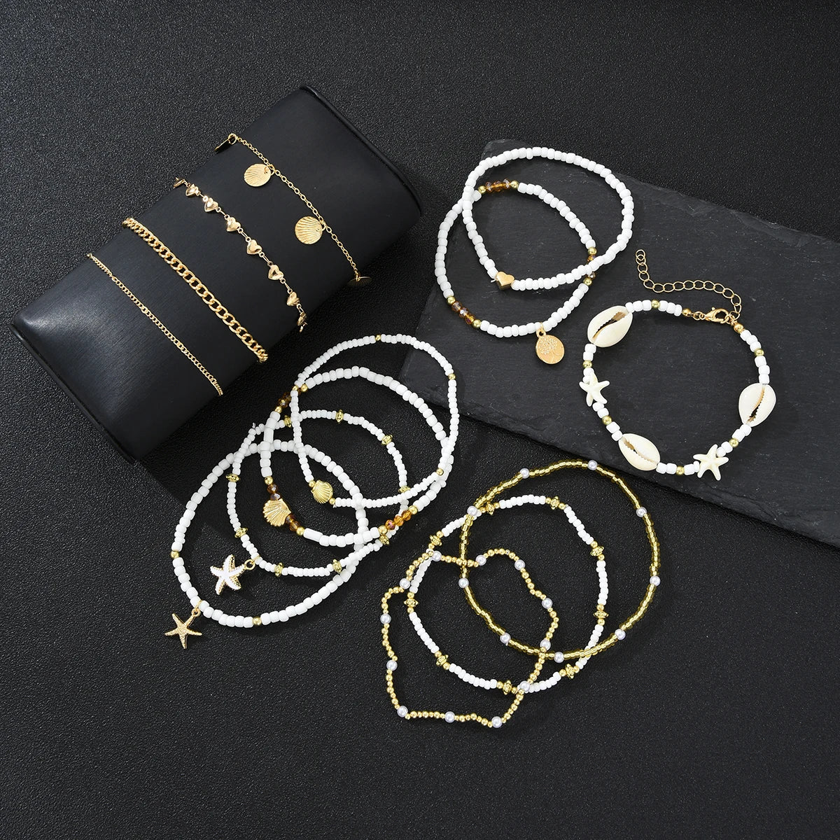 Ocean Breeze Shell Anklet 14Pcs