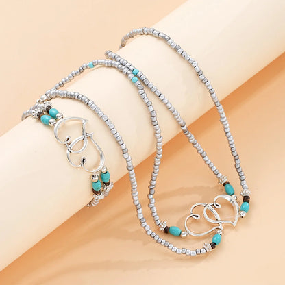 Serenity Love 2Pcs Silver & Turquoise Set