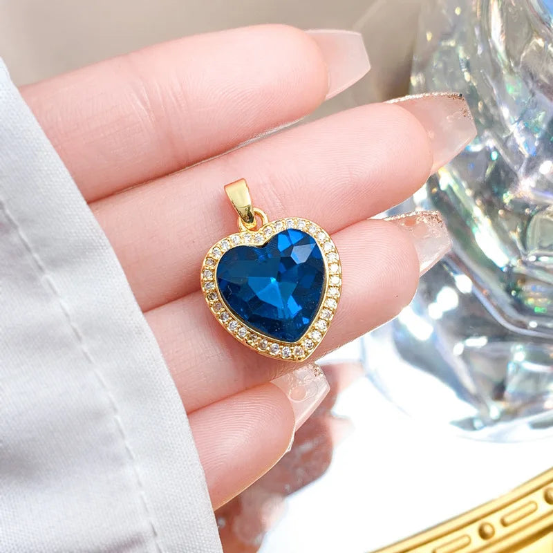 Azure Heart Pendant Necklace