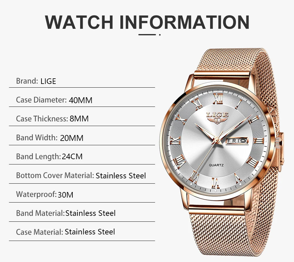 LuxeTime Rose Gold Watch