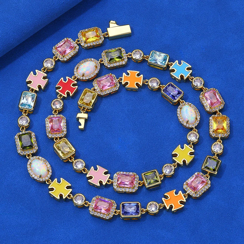 LiseShop Gold Gemstone Necklace (Unisex)