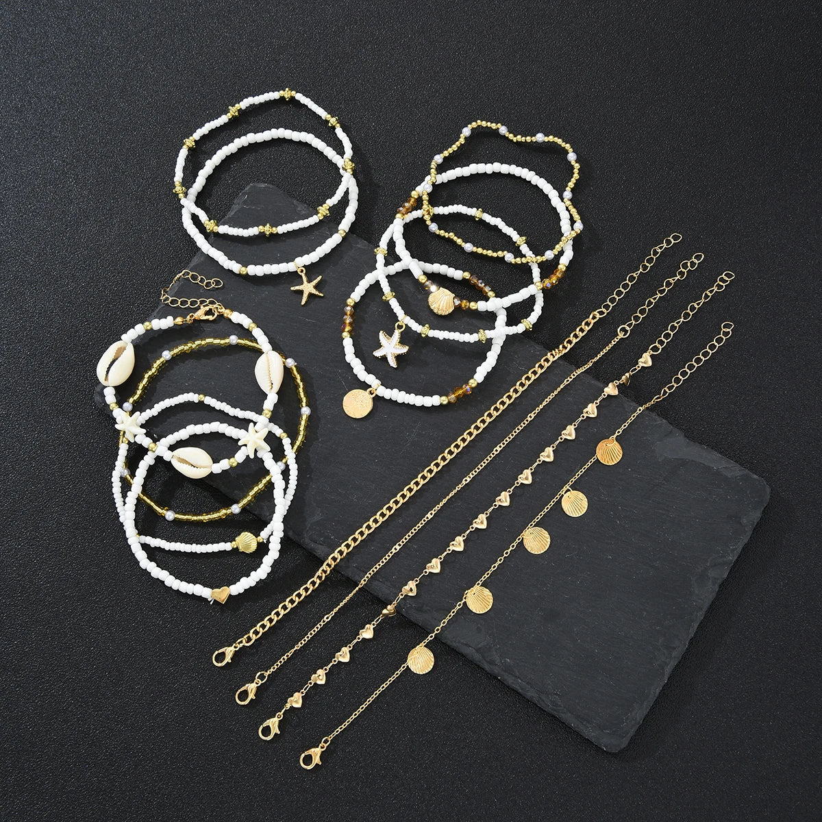 Ocean Breeze Shell Anklet 14Pcs