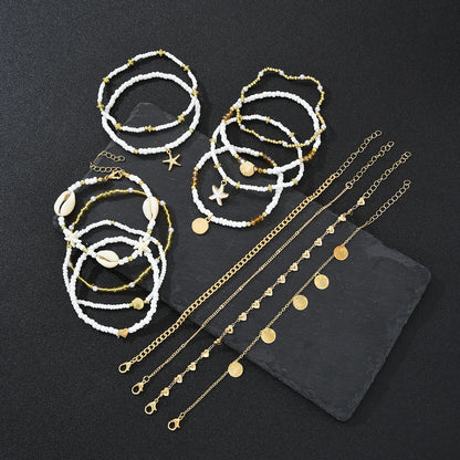 Ocean Breeze Shell Anklet 14Pcs