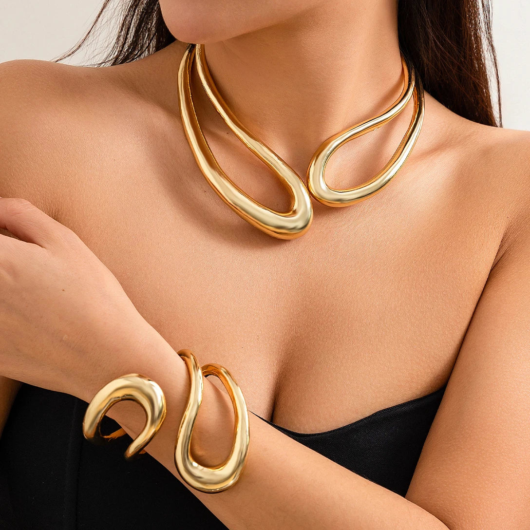 Venom Chain Set - Gothic Heavy Metal Choker & Bracelet