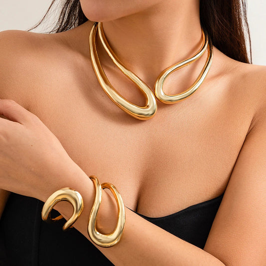 Venom Chain Set - Gothic Heavy Metal Choker & Bracelet