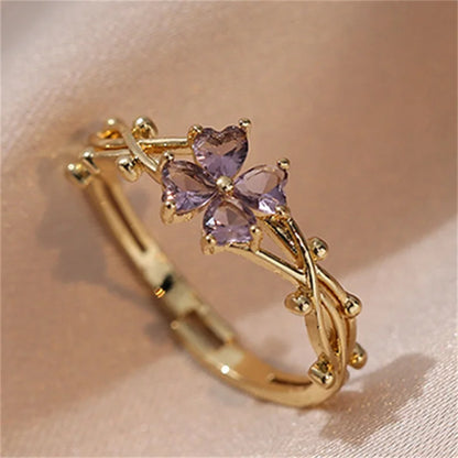 Violet Flower Whisper Ring