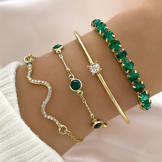 Emerald Harmony Bracelet Set 🌿