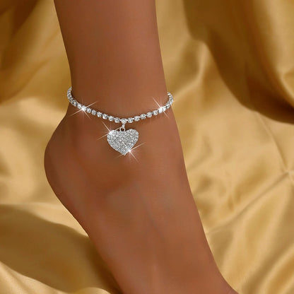 Eternal Glow Crystal Heart Ankle