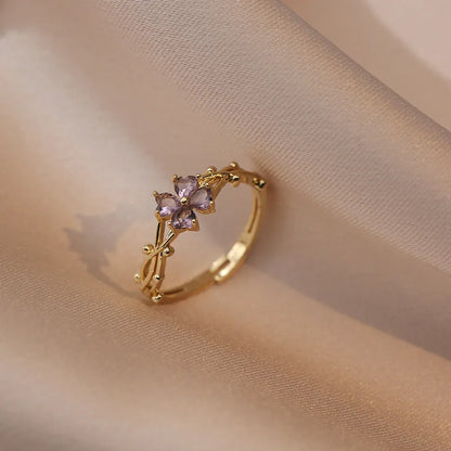 Violet Flower Whisper Ring