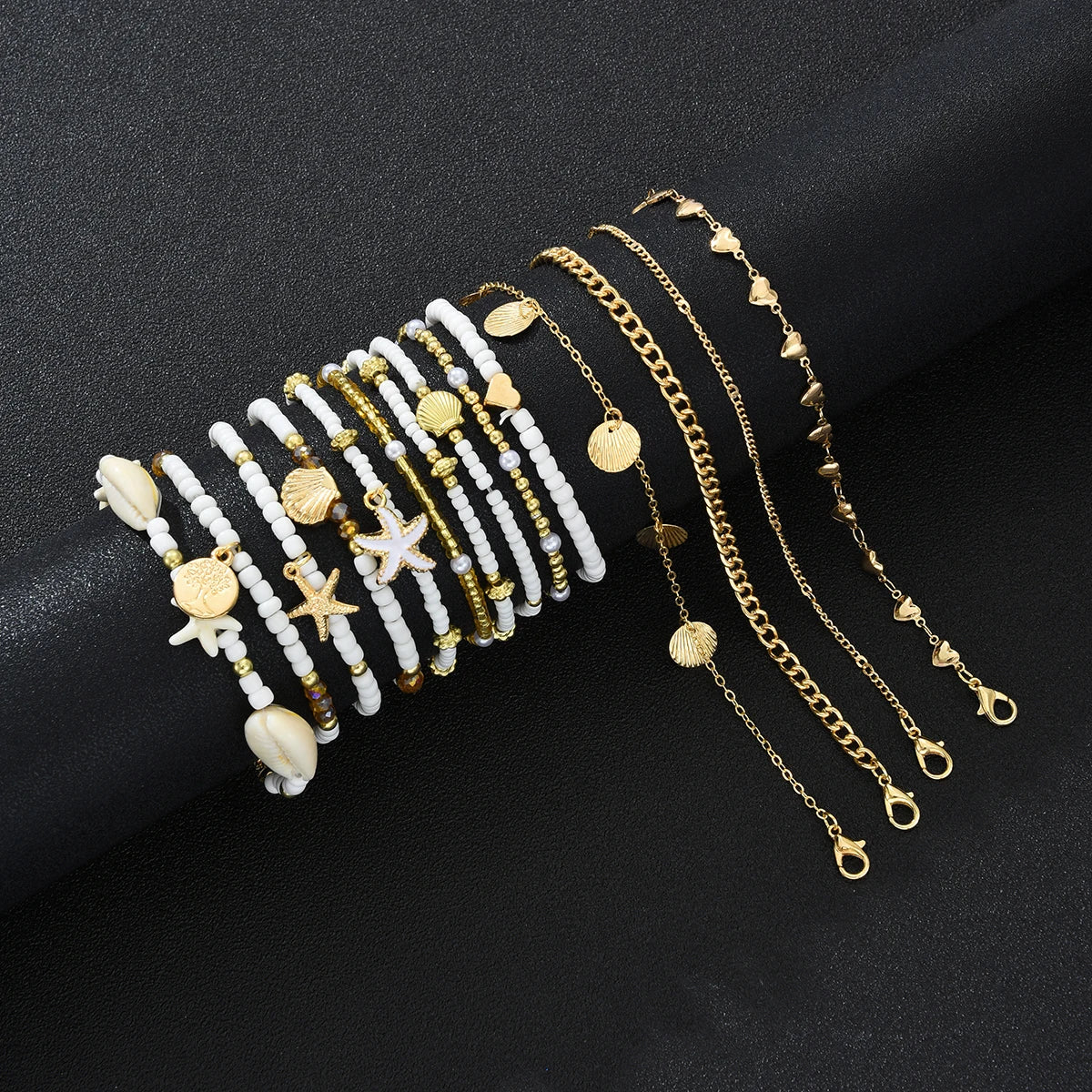 Ocean Breeze Shell Anklet 14Pcs