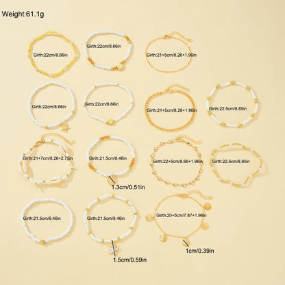 Ocean Breeze Shell Anklet 14Pcs