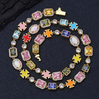 LiseShop Gold Gemstone Necklace (Unisex)