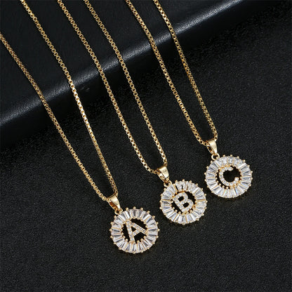 2-Piece 18K Diamond Letter Initial Necklace Set
