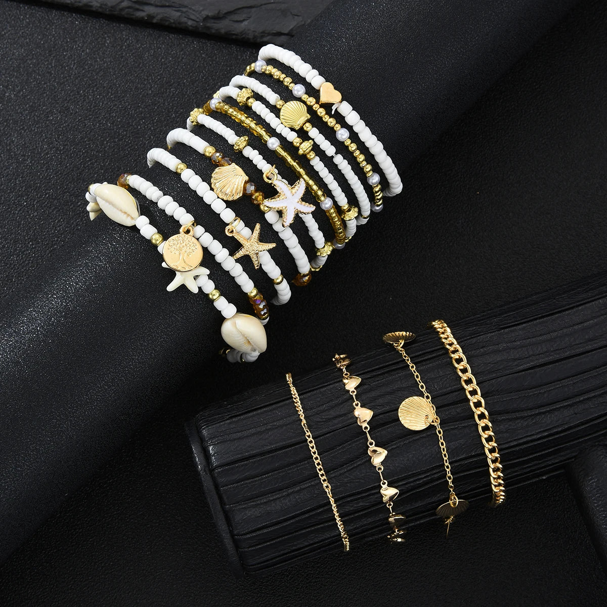 Ocean Breeze Shell Anklet 14Pcs