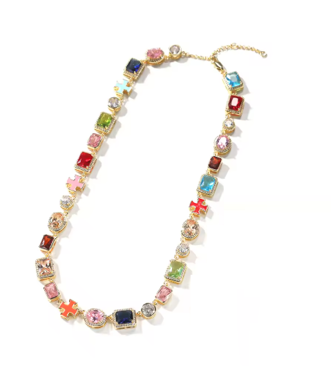 LiseShop Gold Gemstone Necklace (Unisex)