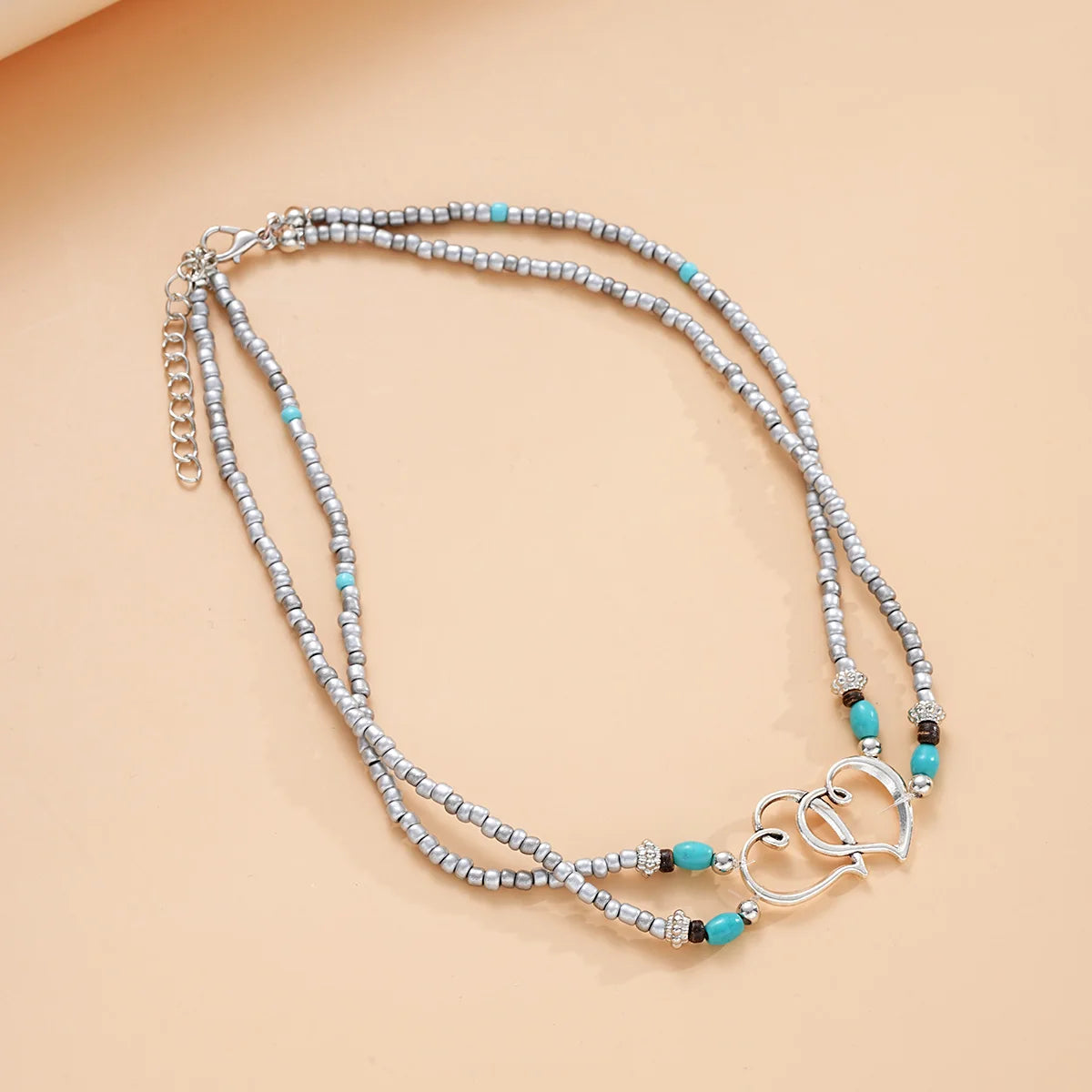 Serenity Love 2Pcs Silver & Turquoise Set