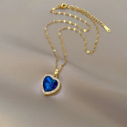 Azure Heart Pendant Necklace