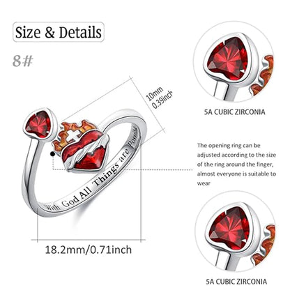 With God All Things Are Possible Heart Ring ❤️
