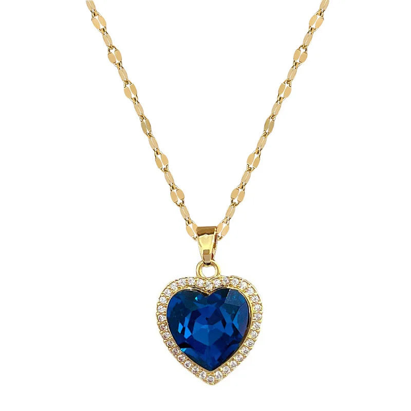 Azure Heart Pendant Necklace