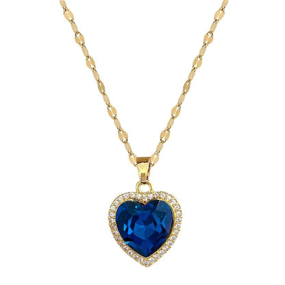 Azure Heart Pendant Necklace