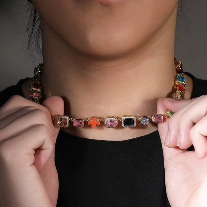 LiseShop Gold Gemstone Necklace (Unisex)