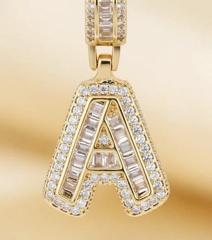 2-Piece 18K Diamond Letter Initial Necklace Set