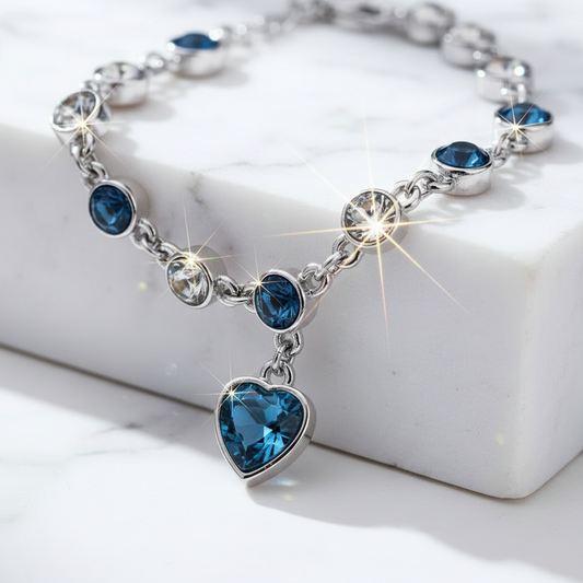 Pulseira de cristais com zoom e efeitos de brilho